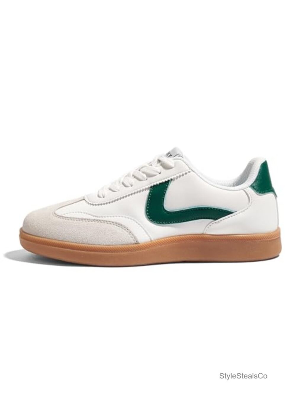 Women's Faux PU Leather Retro Lace-Up Sneakers Walking Running Shoes